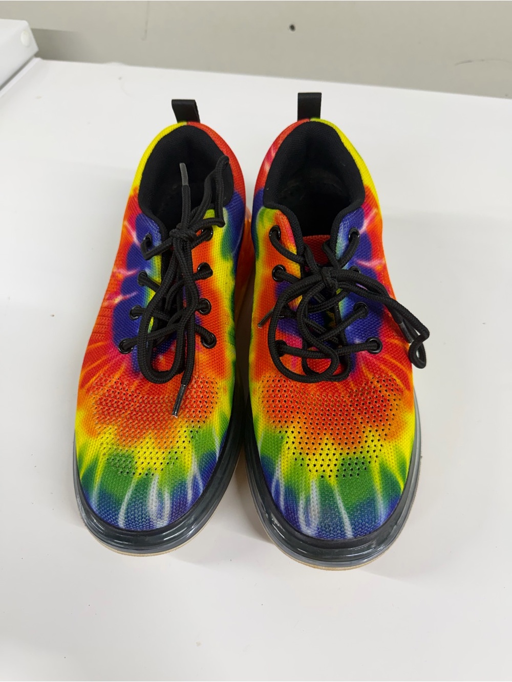 Cape Robbin Rainbow Tie-Dye Sneakers with Black Laces